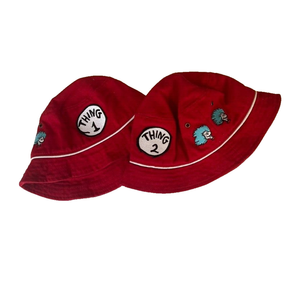 Dr. Seuss Universal Studios Red “Thing‎ 1” “Thing 2” Infant Sized Bucket Hat
